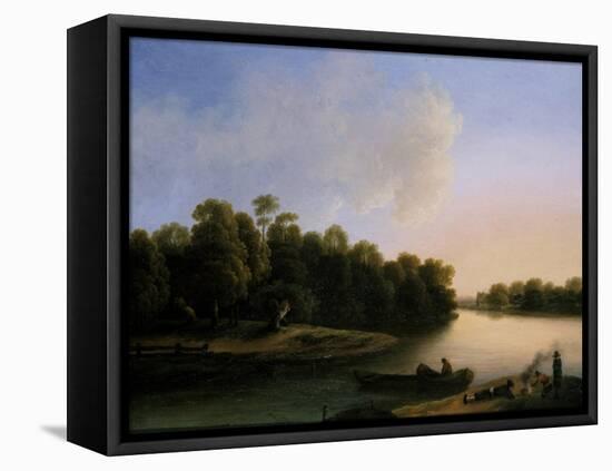 River Landscape-Otto Wagner-Framed Stretched Canvas
