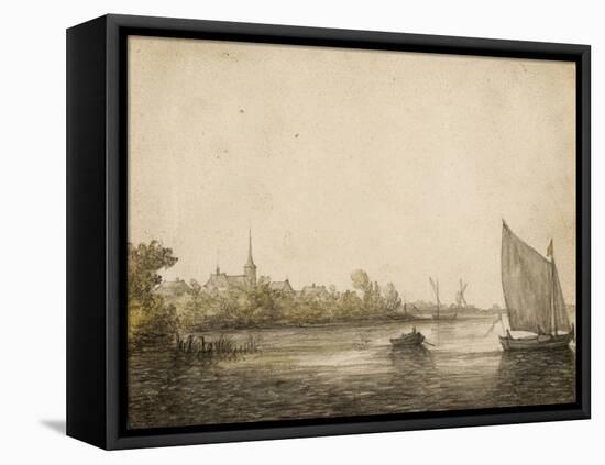 River Landscape-Aelbert Cuyp-Framed Stretched Canvas