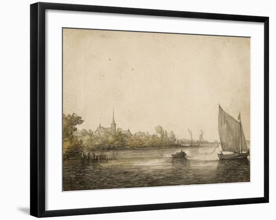 River Landscape-Aelbert Cuyp-Framed Premium Giclee Print