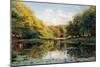 River Landscape-Peder Monsted-Mounted Premium Giclee Print