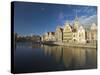 River Leie and Guildhouses on Graslei, Ghent, East Flanders, Belgium-Alan Copson-Stretched Canvas