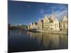 River Leie and Guildhouses on Graslei, Ghent, East Flanders, Belgium-Alan Copson-Mounted Photographic Print