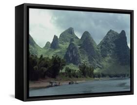 River Li Between Gweilin and Yangshuo in Guangxi Province, China-Woolfitt Adam-Framed Stretched Canvas