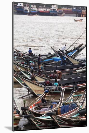 River Life, Passenger Ferries, Yangon River, Yangon (Rangoon), Myanmar (Burma), Asia-Colin Brynn-Mounted Photographic Print