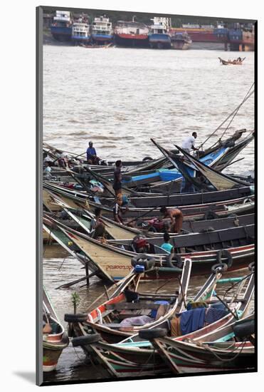 River Life, Passenger Ferries, Yangon River, Yangon (Rangoon), Myanmar (Burma), Asia-Colin Brynn-Mounted Photographic Print