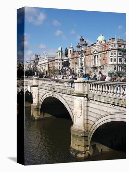 River Liffey and O'Connell Bridge, Dublin, Republic of Ireland, Europe-Hans Peter Merten-Stretched Canvas