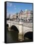 River Liffey and O'Connell Bridge, Dublin, Republic of Ireland, Europe-Hans Peter Merten-Framed Stretched Canvas