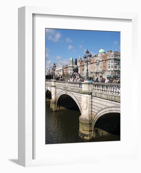 River Liffey and O'Connell Bridge, Dublin, Republic of Ireland, Europe-Hans Peter Merten-Framed Photographic Print