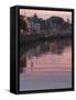 River Liffey at Dusk, Ha'Penny Bridge, Dublin, Republic of Ireland, Europe-Martin Child-Framed Stretched Canvas