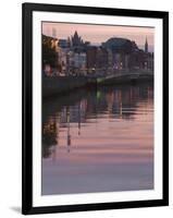 River Liffey at Dusk, Ha'Penny Bridge, Dublin, Republic of Ireland, Europe-Martin Child-Framed Photographic Print