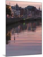 River Liffey at Dusk, Ha'Penny Bridge, Dublin, Republic of Ireland, Europe-Martin Child-Mounted Photographic Print