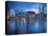 River Limmat and Grossmunster Church, Zurich, Switzerland-Jon Arnold-Stretched Canvas