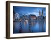 River Limmat and Grossmunster Church, Zurich, Switzerland-Jon Arnold-Framed Photographic Print