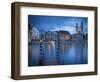 River Limmat and Grossmunster Church, Zurich, Switzerland-Jon Arnold-Framed Photographic Print