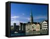 River Limmat, Zurich, Switzerland-Walter Bibikow-Framed Stretched Canvas