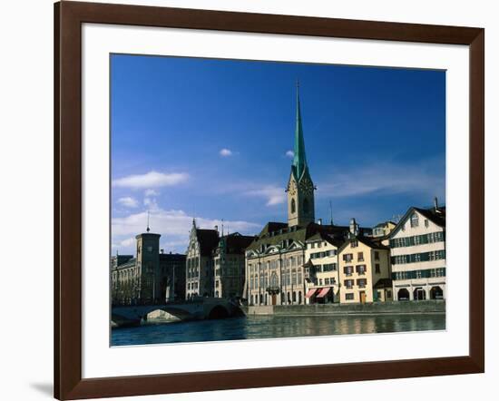 River Limmat, Zurich, Switzerland-Walter Bibikow-Framed Photographic Print