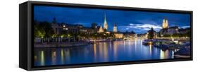 River Limmat, Zurich, Switzerland-Jon Arnold-Framed Stretched Canvas