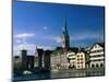 River Limmat, Zurich, Switzerland-Walter Bibikow-Mounted Photographic Print