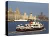 River Mersey Ferry and the Three Graces, Liverpool, Merseyside, England, United Kingdom, Europe-Charles Bowman-Stretched Canvas
