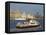 River Mersey Ferry and the Three Graces, Liverpool, Merseyside, England, United Kingdom, Europe-Charles Bowman-Framed Stretched Canvas