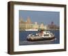 River Mersey Ferry and the Three Graces, Liverpool, Merseyside, England, United Kingdom, Europe-Charles Bowman-Framed Photographic Print