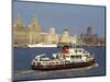 River Mersey Ferry and the Three Graces, Liverpool, Merseyside, England, United Kingdom, Europe-Charles Bowman-Mounted Photographic Print