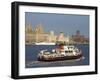 River Mersey Ferry and the Three Graces, Liverpool, Merseyside, England, United Kingdom, Europe-Charles Bowman-Framed Photographic Print