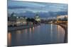 River Moskva and the Cathedral of Christ the Redeemer and the Kremlin at Night, Moscow, Russia-Martin Child-Mounted Photographic Print