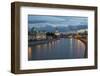 River Moskva and the Cathedral of Christ the Redeemer and the Kremlin at Night, Moscow, Russia-Martin Child-Framed Photographic Print