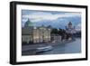 River Moskva and the Cathedral of Christ the Redeemer at Night, Moscow, Russia, Europe-Martin Child-Framed Photographic Print