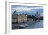 River Moskva and the Cathedral of Christ the Redeemer at Night, Moscow, Russia, Europe-Martin Child-Framed Photographic Print