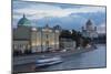 River Moskva and the Cathedral of Christ the Redeemer at Night, Moscow, Russia, Europe-Martin Child-Mounted Photographic Print