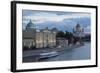 River Moskva and the Cathedral of Christ the Redeemer at Night, Moscow, Russia, Europe-Martin Child-Framed Photographic Print