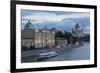 River Moskva and the Cathedral of Christ the Redeemer at Night, Moscow, Russia, Europe-Martin Child-Framed Photographic Print