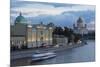 River Moskva and the Cathedral of Christ the Redeemer at Night, Moscow, Russia, Europe-Martin Child-Mounted Photographic Print