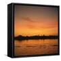 River Nile at Sunset, Water Reflecting Evening Sky, in Egypt, North Africa, Africa-Ken Wilson-Framed Stretched Canvas