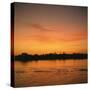 River Nile at Sunset, Water Reflecting Evening Sky, in Egypt, North Africa, Africa-Ken Wilson-Stretched Canvas