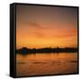 River Nile at Sunset, Water Reflecting Evening Sky, in Egypt, North Africa, Africa-Ken Wilson-Framed Stretched Canvas