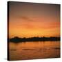 River Nile at Sunset, Water Reflecting Evening Sky, in Egypt, North Africa, Africa-Ken Wilson-Stretched Canvas