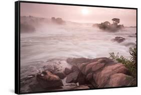 River Nile from Wildwaters Lodge, Kangulumira, Uganda, Africa-Tom Broadhurst-Framed Stretched Canvas