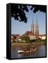 River Odra (River Oder) and Cathedral, Old Town, Wroclaw, Silesia, Poland, Europe-Frank Fell-Framed Stretched Canvas