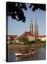 River Odra (River Oder) and Cathedral, Old Town, Wroclaw, Silesia, Poland, Europe-Frank Fell-Stretched Canvas