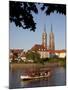 River Odra (River Oder) and Cathedral, Old Town, Wroclaw, Silesia, Poland, Europe-Frank Fell-Mounted Photographic Print