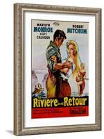 River of No Return, French Movie Poster, 1954-null-Framed Art Print