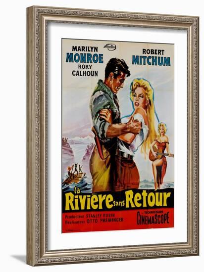 River of No Return, French Movie Poster, 1954-null-Framed Art Print