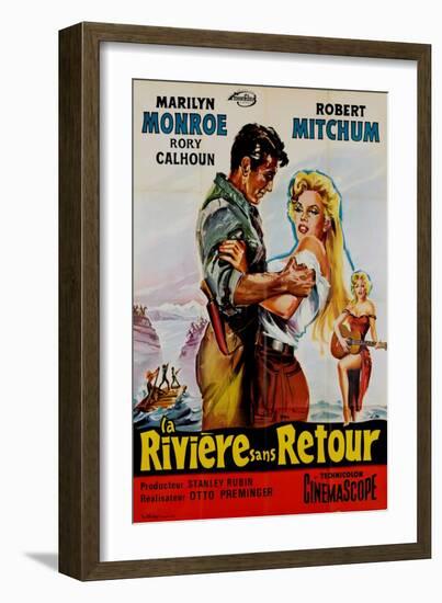 River of No Return, French Movie Poster, 1954-null-Framed Art Print