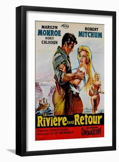 River of No Return, French Movie Poster, 1954-null-Framed Art Print