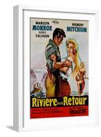 River of No Return, French Movie Poster, 1954-null-Framed Art Print