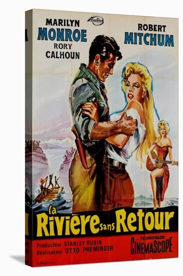 River of No Return, French Movie Poster, 1954-null-Stretched Canvas