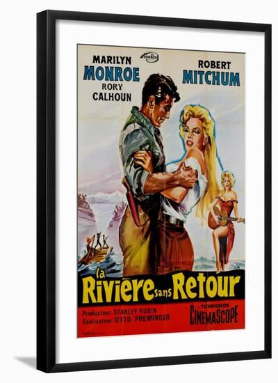 River of No Return, French Movie Poster, 1954-null-Framed Art Print